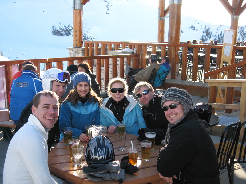 Last beer before last run - last to leave the Mountain