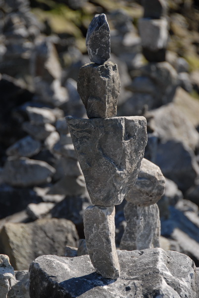 Stone structures on a beach